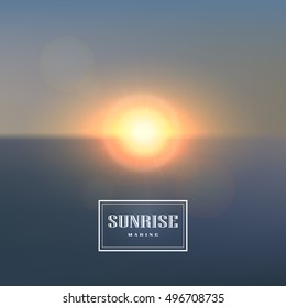 Realistic Sunrise marine background. Vector illustration.