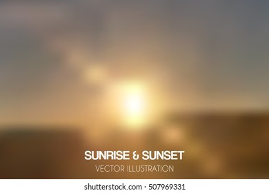 Realistic Sunset And Sunrise Blur Illustration