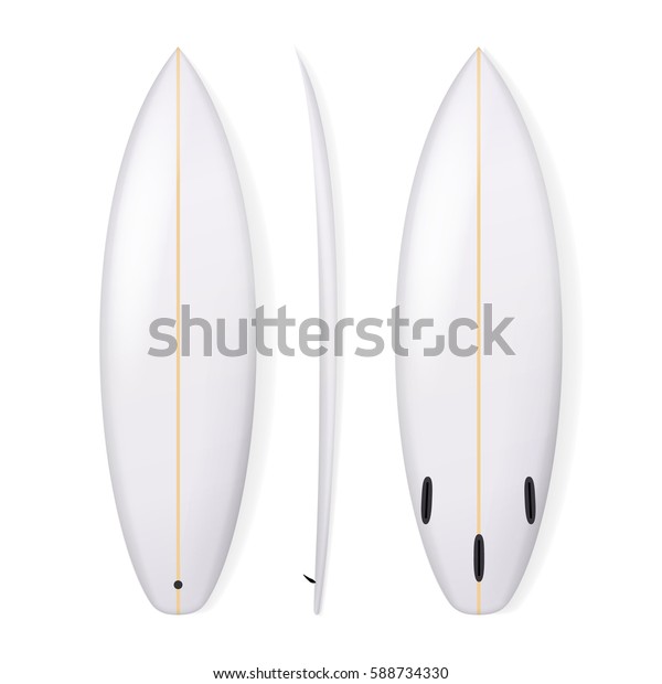 Realistic Surfboard Vector White Surfing Board Stock Vector