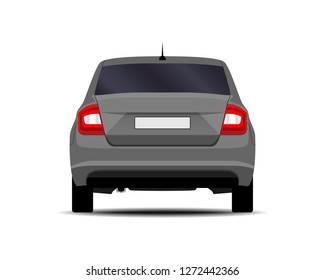 realistic SUV car. back view.