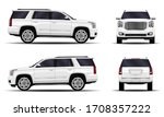 realistic SUV car. front view; side view; back view.