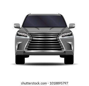 realistic SUV car. front view.