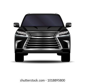 realistic SUV car. front view.