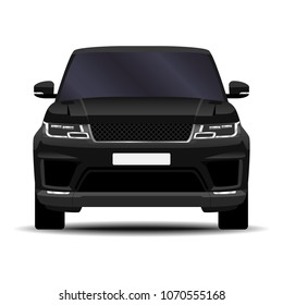 realistic SUV car. front view