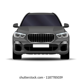 realistic SUV car. front view.