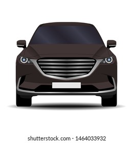realistic SUV car. front view.