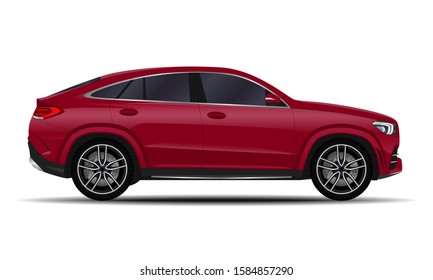 realistic SUV car. front view; side view; back view.