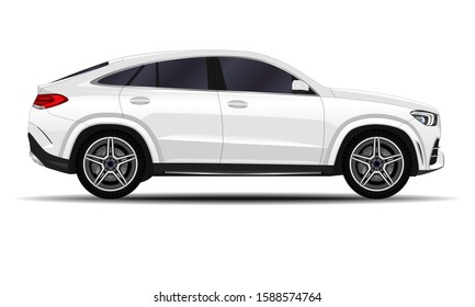 realistic SUV car. front view; side view; back view.