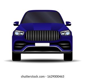 realistic SUV car. front view.