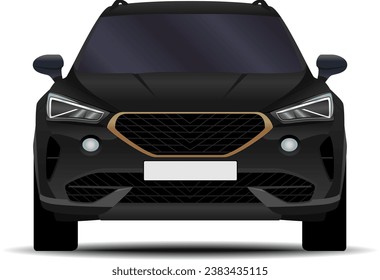 realistic SUV car. Front view