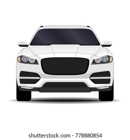 realistic SUV car. front view
