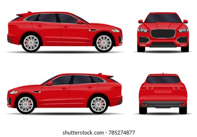 realistic SUV car. front view; side view; back view. - Shutterstock ID 785274877