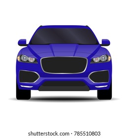 realistic SUV car. front view