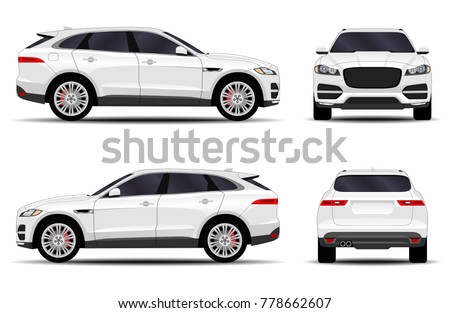 realistic suv car front view side stock vector royalty free