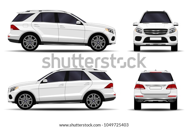 Realistic Suv Car Front View Side Stock Vector (Royalty Free ...