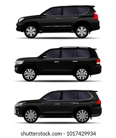 realistic SUV car. Set