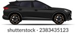 realistic SUV car. side view