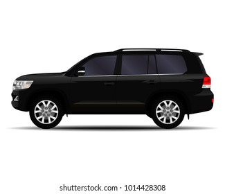 realistic SUV car. side view.