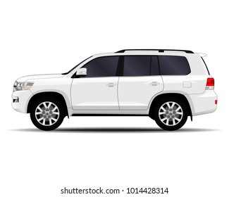 realistic SUV car. side view.