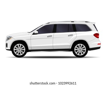 realistic SUV car. side view.