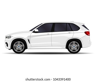 realistic SUV car. side view.