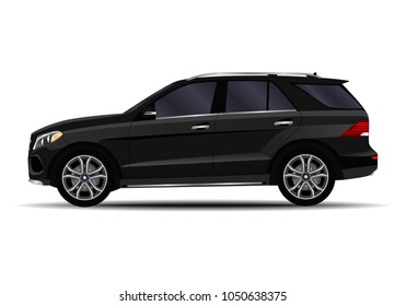 realistic SUV car. side view.