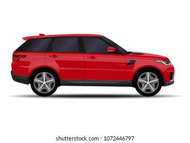 realistic SUV car. side view