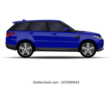 realistic SUV car. side view