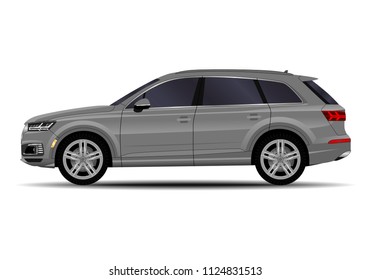 realistic SUV car. side view