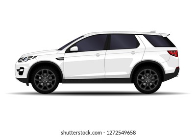 realistic SUV car. side view.