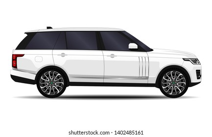 realistic SUV car. side view.