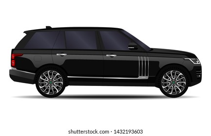 realistic SUV car. side view.