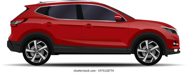 Realistic SUV car. side view.