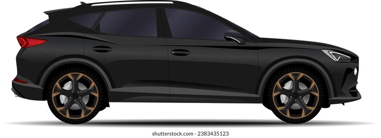 realistic SUV car. side view