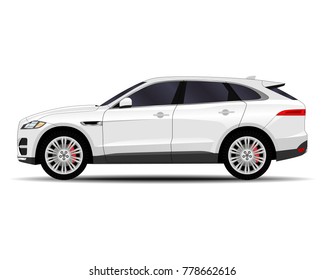 realistic SUV car. side view  