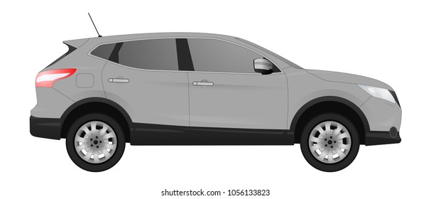 Realistic suv car vector model. All elements car in groups on separate layers. The ability to easily change the color. vector car suv illustration. grey body color. Auto car suv vector. Suv vector
