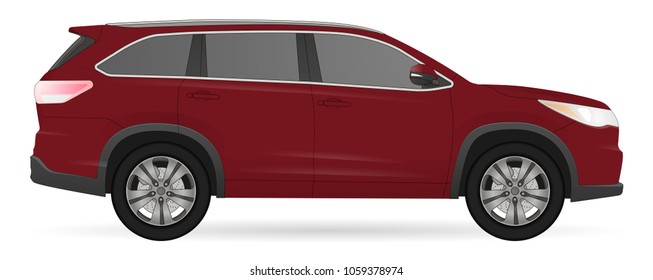 Realistic suv car vector model. All elements car in groups on separate layers. The ability to easily change the color. vector car suv illustration. Orange body color. Auto car suv vector. Suv vector
