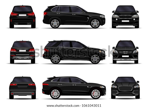 Realistic Suv Cars Set Front View Stock Vector (Royalty Free ...