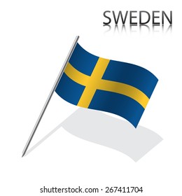 Realistic Swedish flag, vector illustration