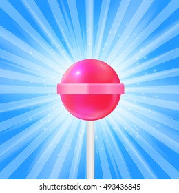 Realistic Sweet Lollipop Candy Background. Vector Illustration EPS10
