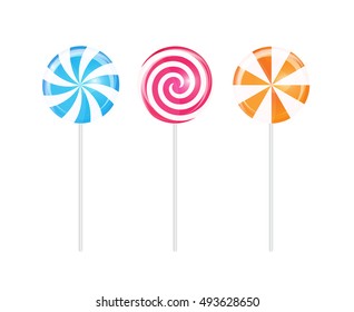 Realistic Sweet Lollipop Candy Baclground. Vector Illustration EPS10