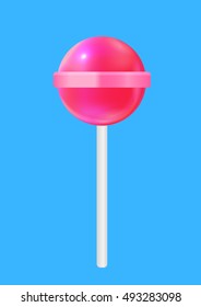 Realistic Sweet Lollipop Candy. Vector Illustration EPS10
