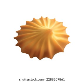Galleta de pan corto dulce realista sobre ilustración vectorial de fondo blanco
