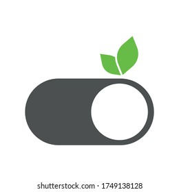 Realistic switch toggle buttons, set or tree sliders in ON and OFF position .
Button eco.
Vector illustration.