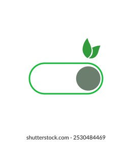 Realistische Schaltknöpfe, Set- oder Baum-Regler in EIN- und AUS-Stellung . Button eco. Vektorgrafik.