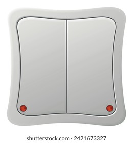 Realistic switcher icon. Home buttons plastic light toggle. Interior wall electric switch. Power electrical switcher isolated on white background