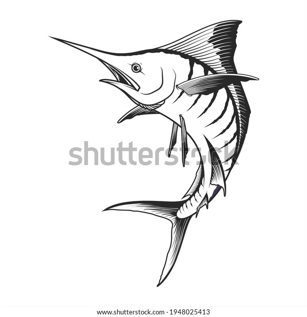 Realistic Sword Fish Vector Illustration Stock Vector (Royalty Free ...