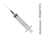 Realistic syringe, Isolated medicine syringe vector illustration