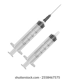 Realistic syringe, Isolated medicine syringe vector illustration