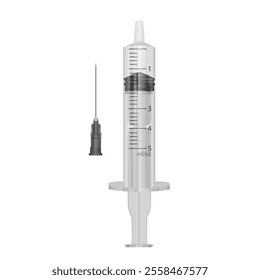 Realistic syringe, Isolated medicine syringe vector illustration